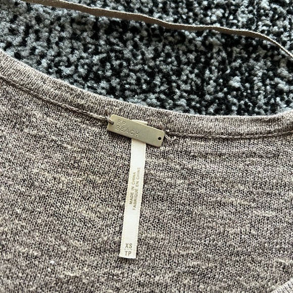 Free People Beach Gold Rush Henley Linen Blend Top - Picture 3 of 5